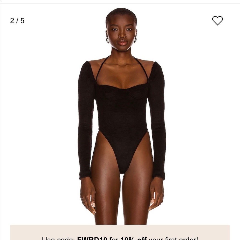 Laquan Smith halter long sleeve bodysuit